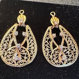 British Home Stores 14 Karat real DIAMOND earrings